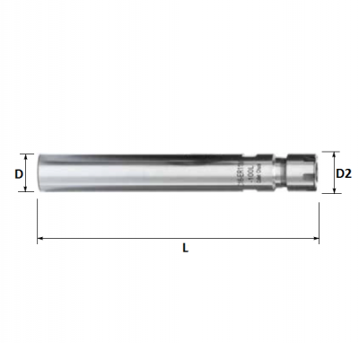 ER8 Straight Shank Collet Holder, 100mm L, 10mm Shank, Mini Nut