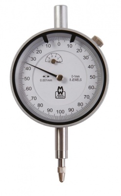 0 - 1.0mm Travel (0.001mm Resolution), Metric Dial Indicator (Plunger), 58mm Dia. Face (Flat Back)  MW400-01 Moore & Wright