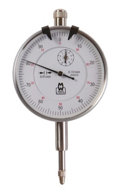 0 - 10.0mm Travel (0.01mm Resolution), Metric Dial Indicator (Plunger), 42mm Dia. Face (Flat Back)  MW400-05 Moore & Wright