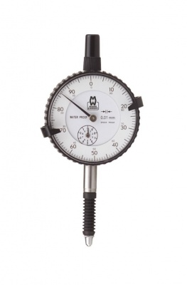 0 - 10.0mm Travel (0.01mm Resolution), WATERPROOF Metric Dial Indicator (Plunger), 42mm Dia. Face  MW400-06B Moore & Wright