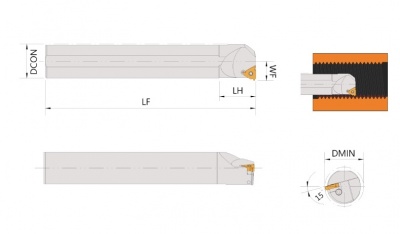 10mm Dia. Left Hand, Steel, Internal Threading Bar (fits 11mm (Size 2) LT Threading Inserts), SIL1010-11