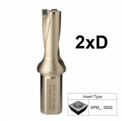 14mm 2xD (25mm Shank) Indexable U Drill SPM_0502