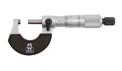 0.0mm - 25.0mm (0.002mm Resolution), Metric Traditional External Micrometer  1961MB Moore & Wright