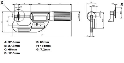 0.0mm - 30.0mm (0.001mm Resolution), IP67 Coolant Proof, Digimatic ...