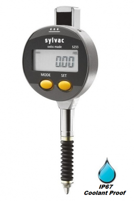 0 - 12.5mm Travel (0.01mm Resolution), IP67 Coolant Proof, Digital Mini Basic Indicator (Plunger) with Bellows,  30-805-4125 Sylvac