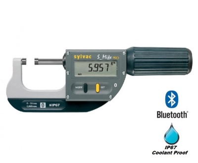 66.0mm - 102.0mm (0.001mm Resolution), IP67 Coolant Proof, Digimatic, Metric, External Micrometer, S_Mike PRO Smart (Bluetooth)  30-903-1006 Sylvac