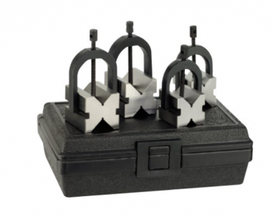 Vee Block Set 1'' - 1.1/2'' Capacity (2 Pairs with Clamps - 4pc Total)