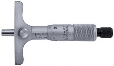 0.0mm - 25.0mm (0.01mm Resolution), Metric Traditional Depth Gauge Micrometer  890M Moore & Wright