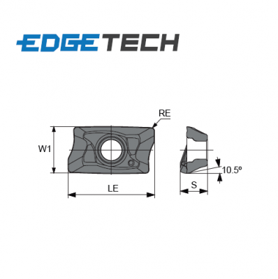 AOMT 123608PDTR ET602 Carbide 90 Shoulder Milling Inserts Edgetech