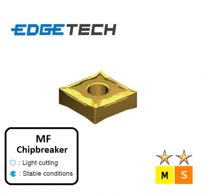 CNMG 120404-MF ET23P Carbide Finishing Inserts Edgetech