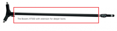 300mm - 500mm Dia. XT500 Bore Gauge Extensions 500mm Long - Bowers