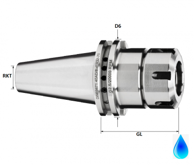 DV40 ER32 Collet Holder, 100mm GL, Form AD (Medium/High Accuracy)