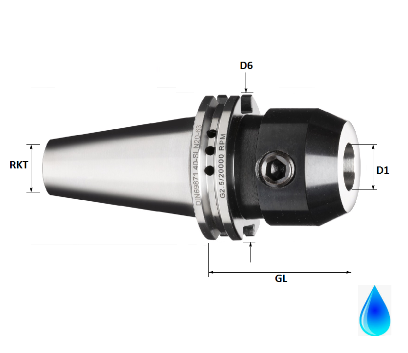 DV40 10.0mm End Mill/Weldon Holder, 63mm GL, Form AD/B (High Accuracy)