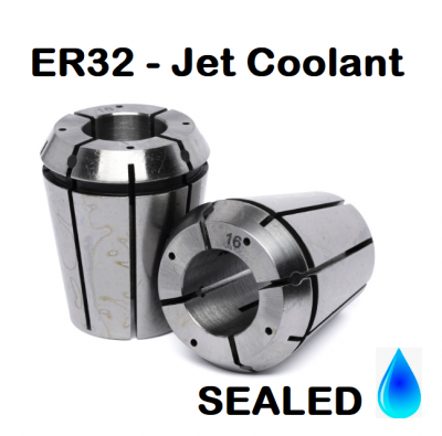13.0mm - 12.0mm ER32 Jet Coolant Sealed Collets (10 micron)