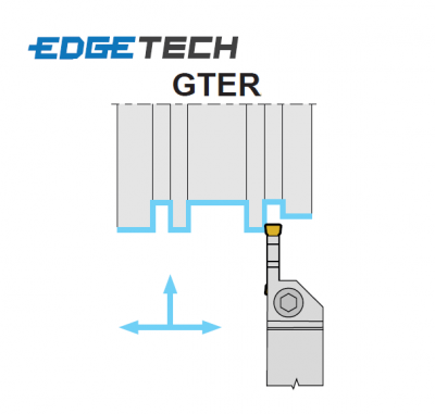 2mm Wide Cut Right Hand External Grooving Holder (20mm x 20mm Shank) GTER2020-2 Edgetech