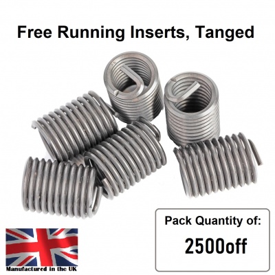 10-32 x 1D UNF, Free Running, Tanged, Wire Thread Repair Insert, 304/A2 Stainless (Pack 2500)