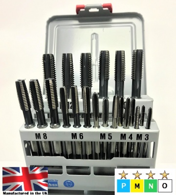 M3 - M12 Metric Coarse HSS Hand Tap Box Set (M3, M4, M5 M6, M8, M10 & M12)