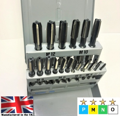 M3 - M12 Metric Coarse HSS Hand Tap Box Set (M3, M4, M5 M6, M8, M10 & M12)