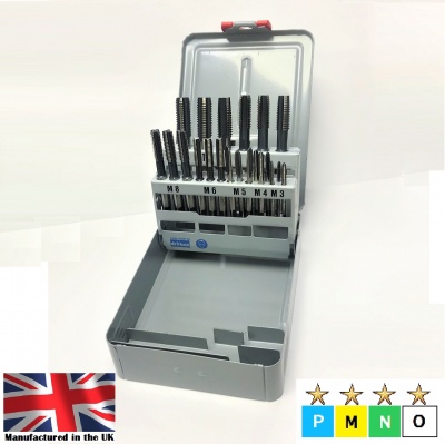 M3 - M12 Metric Coarse HSS Hand Tap Box Set (M3, M4, M5 M6, M8, M10 & M12)