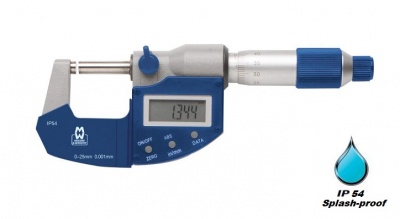 0.0mm - 25.0mm (0.001mm Resolution), IP54 Digital External Micrometer  MW201-01DAB Moore & Wright