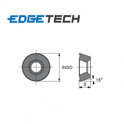RDKT 0802MO-HC ET62P Carbide 0 Profile Milling Inserts Edgetech