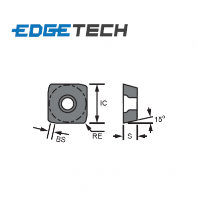 SDMT 120420-MS ET602 Carbide High Feed Milling Inserts Edgetech