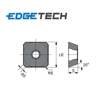 SEKT 1204-MS ET602 Carbide 45 Face Milling Inserts Edgetech