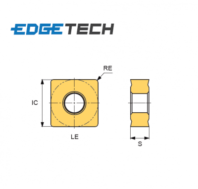 SNMG 120404-BF ET801 Carbide Finishing Inserts Edgetech