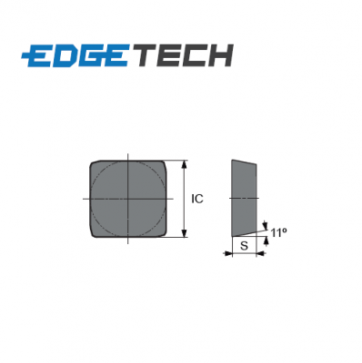 SPUN 120308 ET602 Carbide Milling Inserts Edgetech
