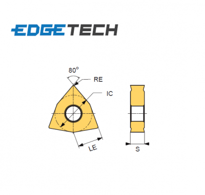 WNMG 080408-BG ET1001 Carbide Medium Cutting Inserts Edgetech