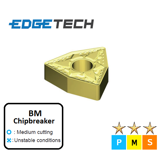 WNMG 080408-BM ET33C Carbide Medium Cutting Inserts Edgetech