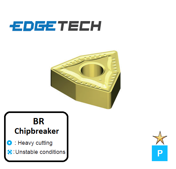 WNMG 080408-BR ET32C Carbide Roughing Inserts Edgetech