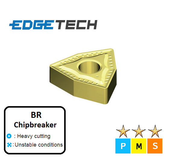 WNMG 080412-BR ET33C Carbide Roughing Inserts Edgetech