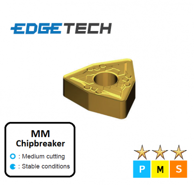 WNMG 080408-MM ET33C Carbide Medium Cutting Inserts Edgetech