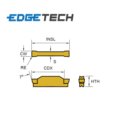 TDY3E-0.4 ET602 Carbide Grooving & Turning Inserts Edgetech