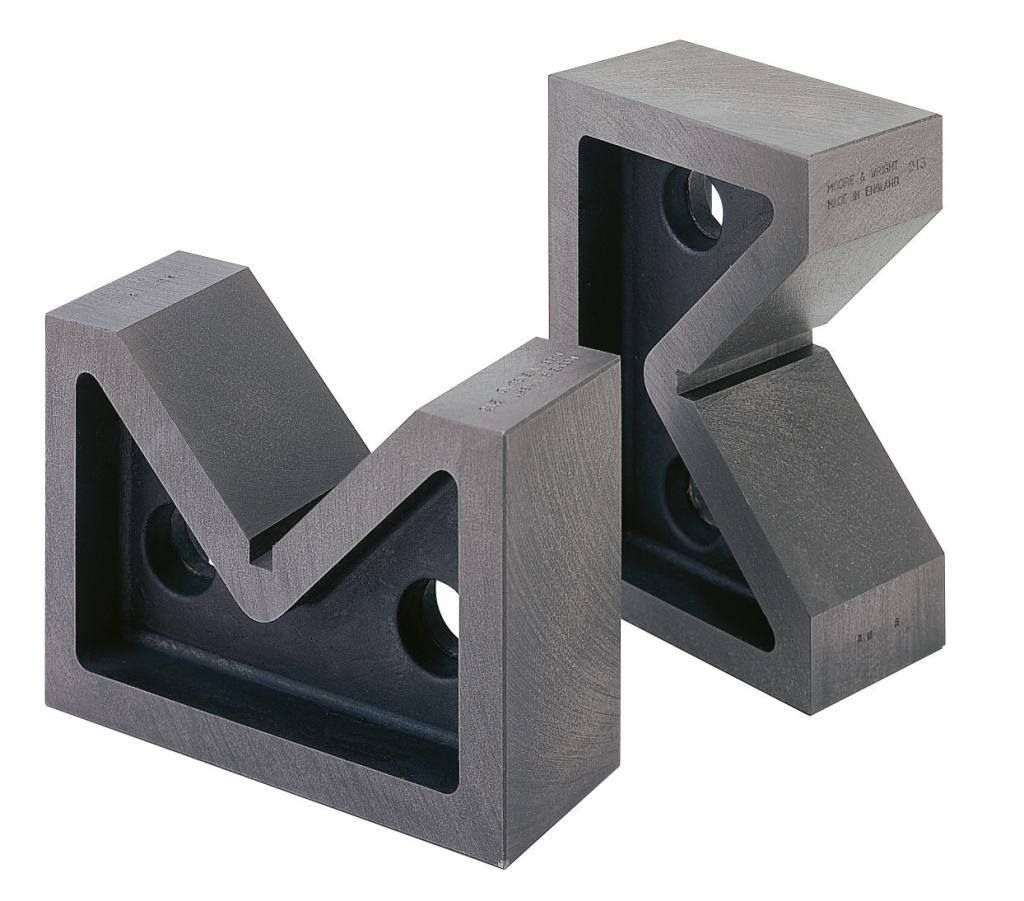 200mm Capacity, 74mm(L) x 224mm(W) x 164mm(H), Moore & Wright Vee Block Standard Pair