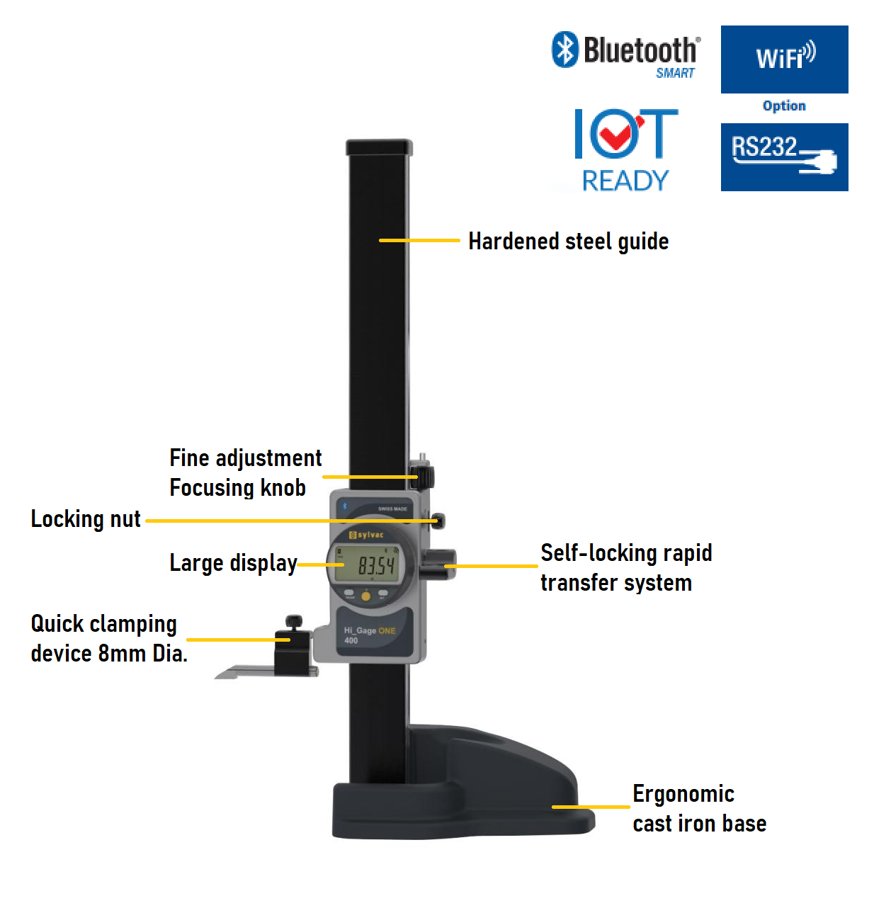 0.0mm 400.0mm (0.01mm Resolution) Digital Height Gauge Hi_Gauge ONE