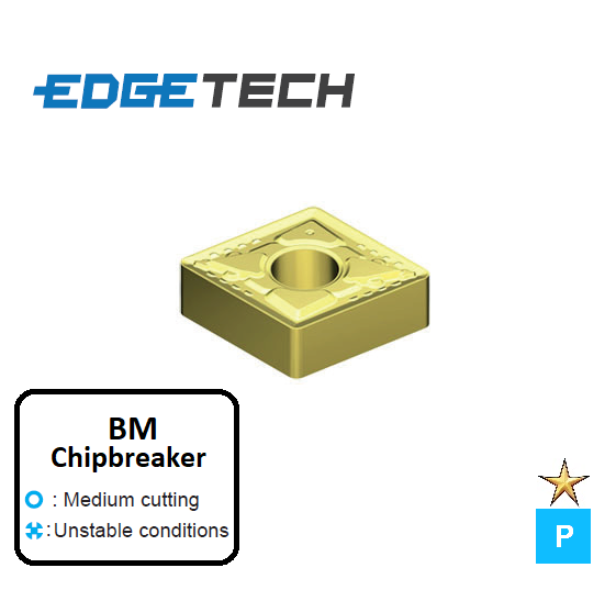 CNMG 120404-BM ET32C Carbide Medium Cutting Inserts Edgetech