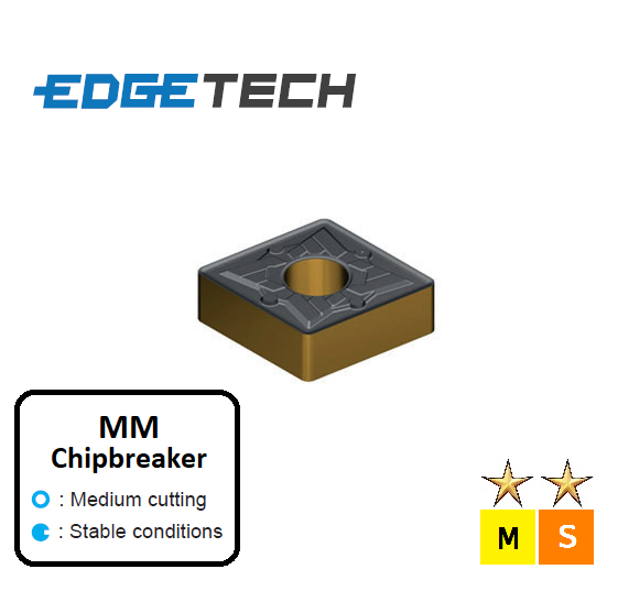 CNMG 120408-MM ET23P Carbide Medium Cutting Inserts Edgetech
