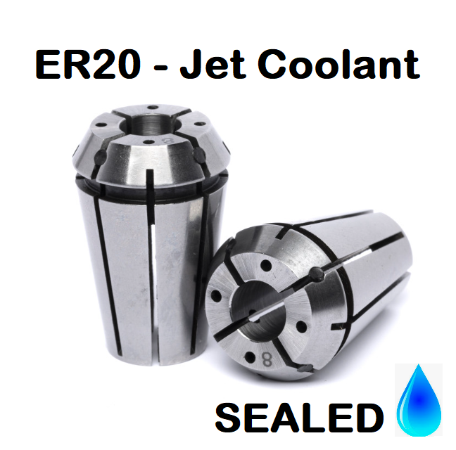 5.0mm 4.0mm ER20 Jet Coolant Sealed Collets (10 micron