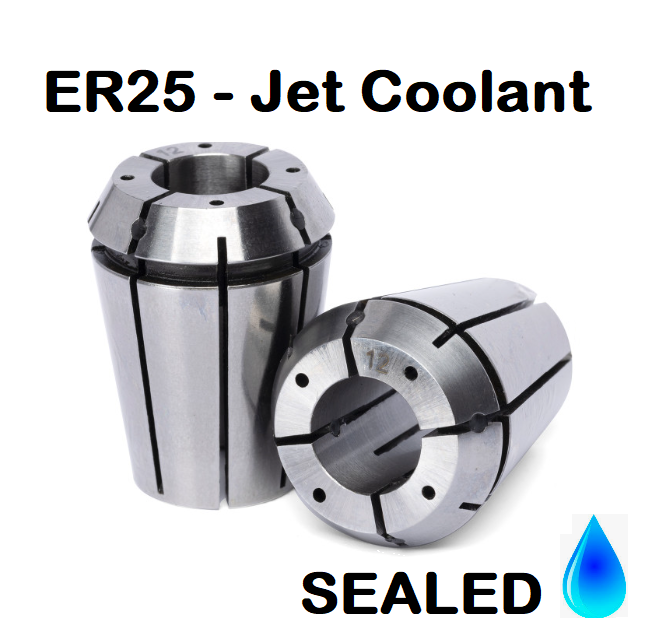 13.0mm - 12.0mm ER25 Jet Coolant Sealed Collets (10 micron)