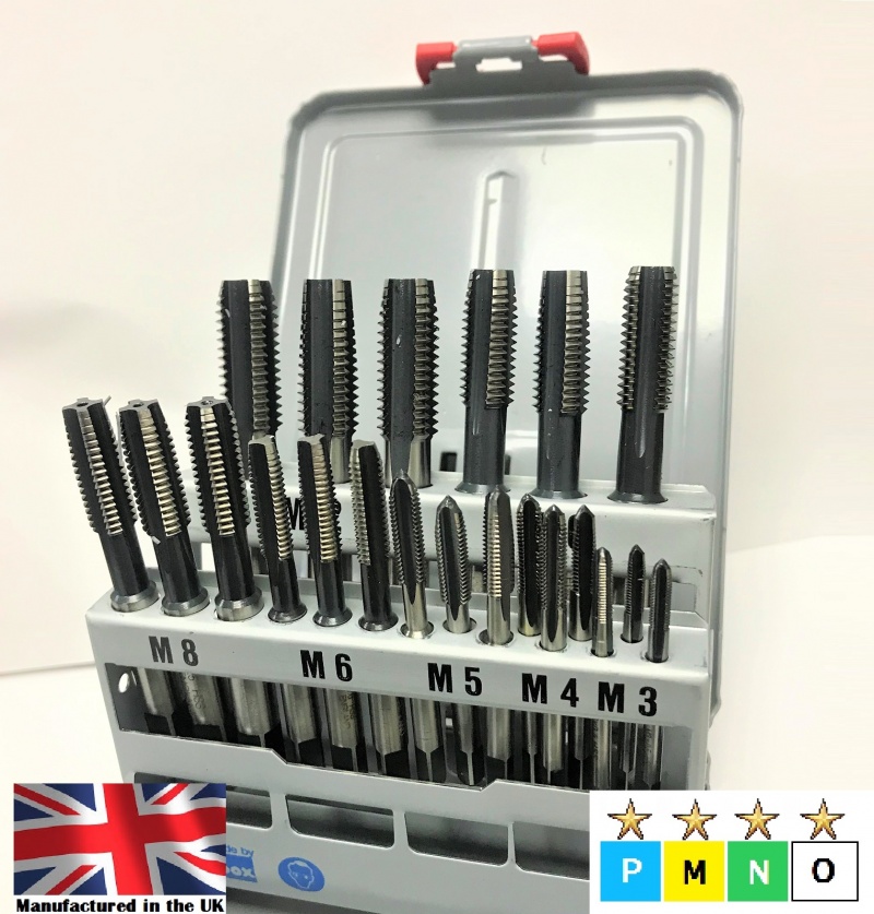M3 M12 Metric Coarse HSS Hand Tap Box Set (M3, M4, M5 M6, M8, M10