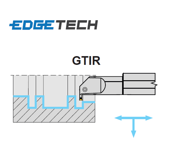 2mm Wide Cut, Right Hand, Internal Grooving Holder (16mm Dia. Shank) GTIR0016-2 Edgetech