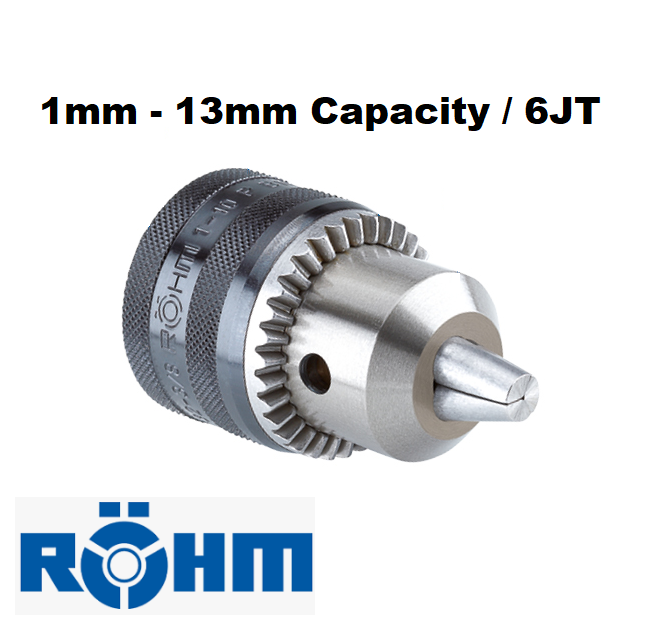 1-13mm J6 Taper, Drill Chuck with Key Rohm 72818