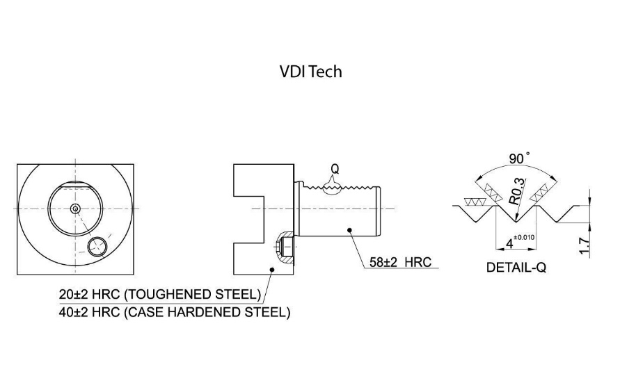 VDI30 (DIN69880) E2, 8mm Internal Diameter, Indexable Boring Bar Holder