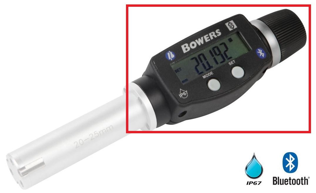 20.0mm - 50.0mm Metric XTD Mechanical Digital Bore Gauge Display Unit (Bluetooth) - Display Unit ONLY by Bowers