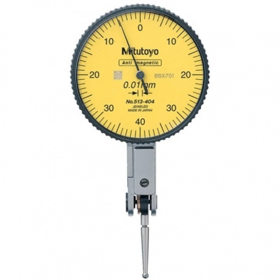 0 - 0.8mm Range (0.01mm Resolution), Metric, Dial Test Indicator (Lever), 40mm Dia. Face (Full Set)  513-404-10T Mitutoyo