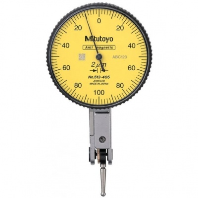 0 - 0.2mm Range (0.002mm Resolution), Metric, Dial Test Indicator (Lever), 40mm Dia. Face (Full Set)  513-405-10T Mitutoyo